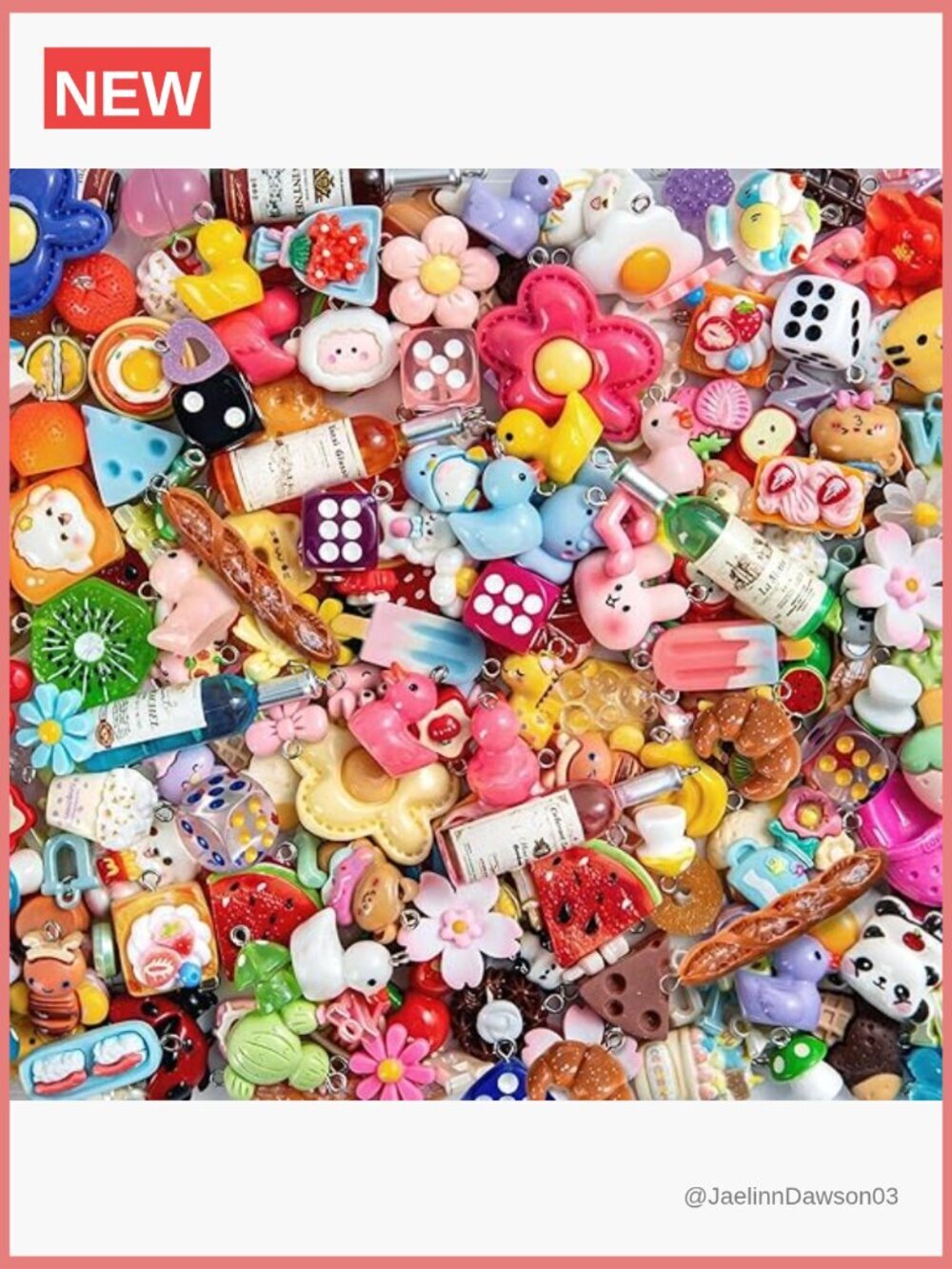 45 Pcs Resin Charms for Bracelet Keychain Jewelry Making - Fruit Candy Animal